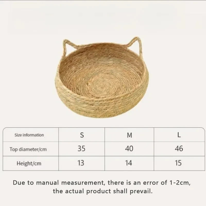 Handwoven Rattan Cat Bed