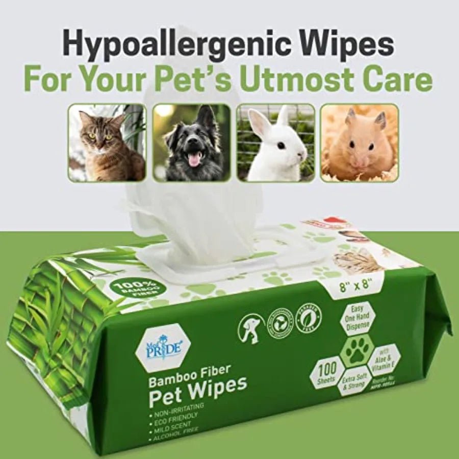 Biodegradable Bamboo Pet Wipes