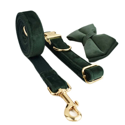 Luxury Velvet Dog Harness Set
