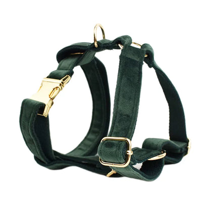 Luxury Velvet Dog Harness Set